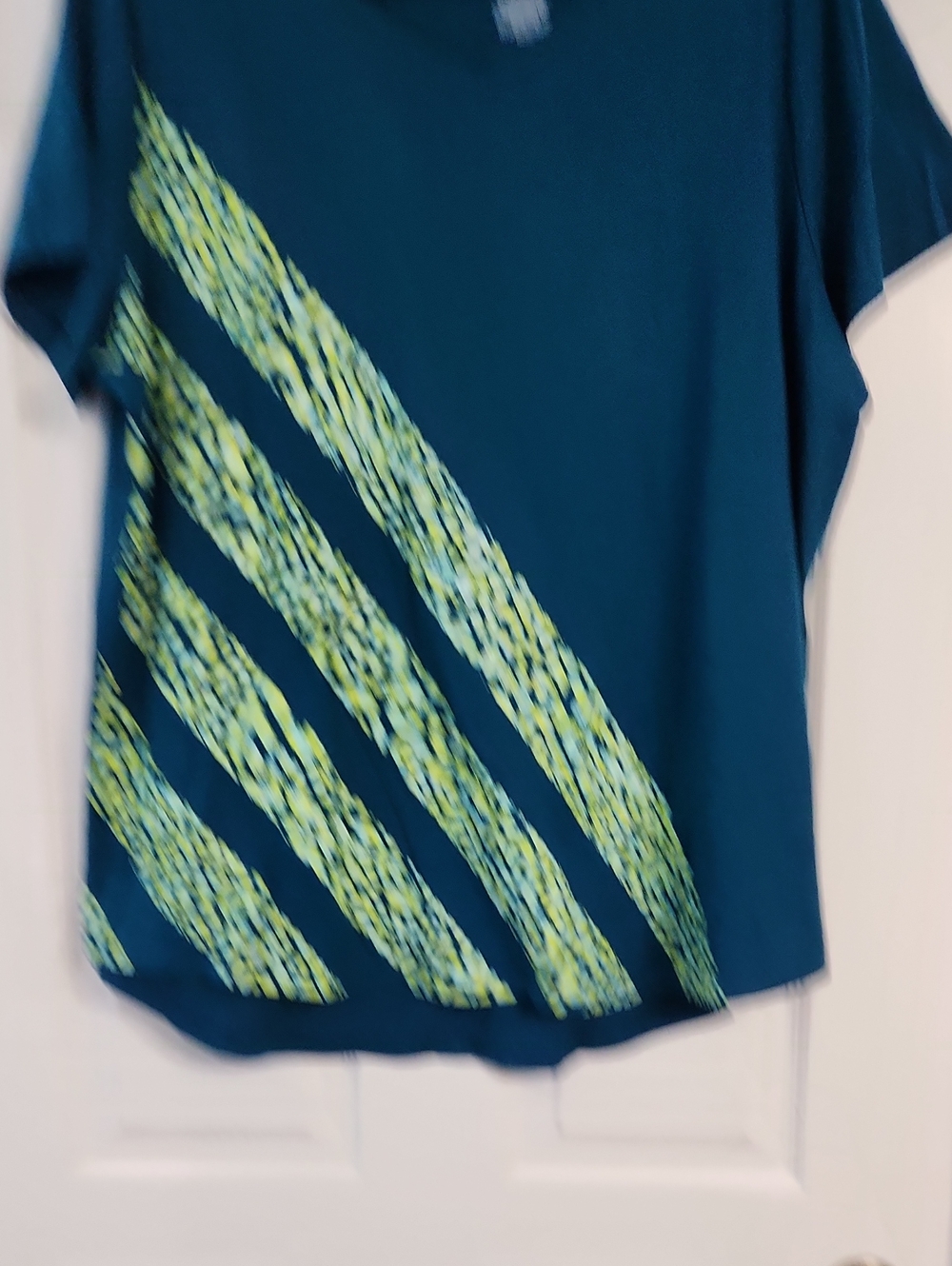 tek gear Teal Top with Lime Diagonal Stripes